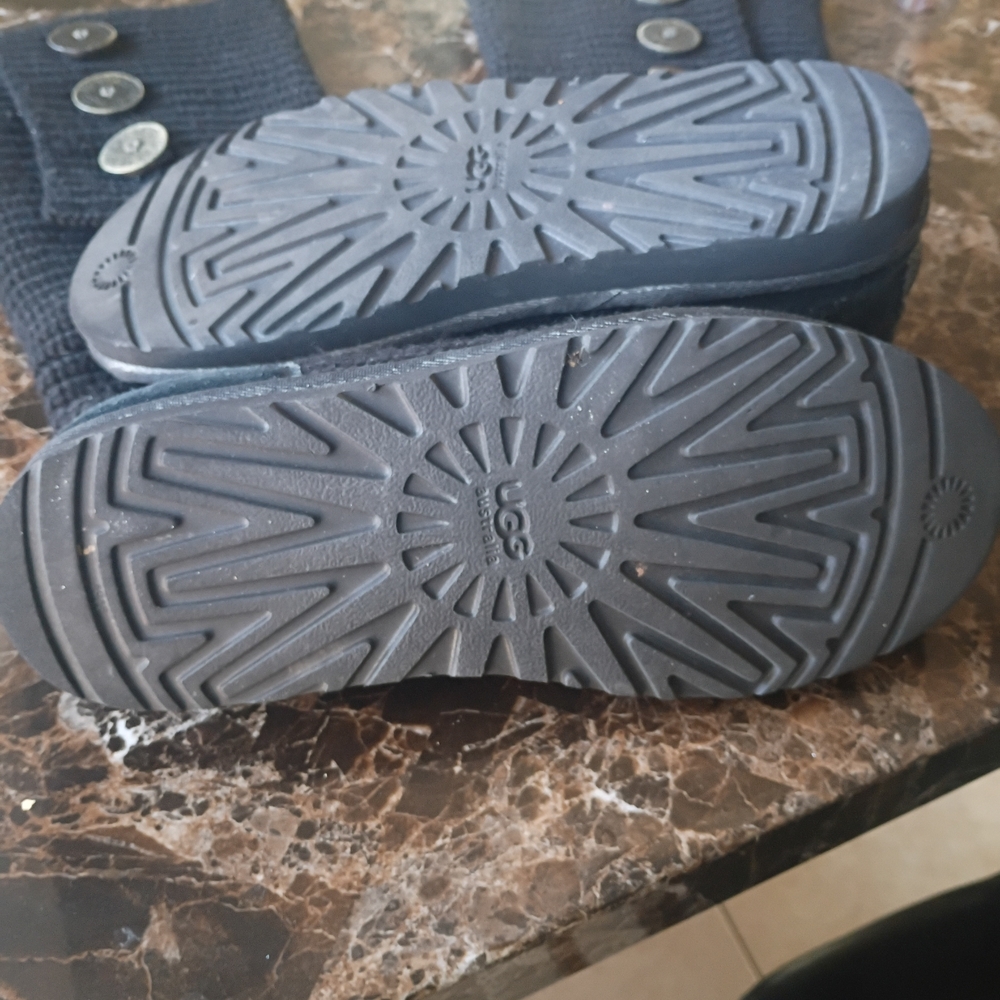 UGG Black Knit Suede Booties - Picture 5 of 8